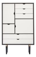 Billede af Andersen Furniture S5 Opbevaringsmøbel 83x132 cm - Sort/Hvide fronter