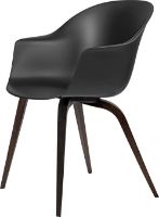 Billede af GUBI Bat Dining Chair Wood Base 45 cm - Smoked Oak/Black
