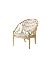 Billede af FDB Møbler J166 Poul M. Volther Jørna Lænestol SH: 40 cm - Eg /Hestedækken Rødternet