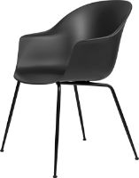 Billede af GUBI Bat Dining Chair Conic Base - Black matt base/Black 