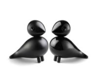 Billede af Kay Bojesen Turtelduer 1 Par H: 9 cm - Sort/Bøg