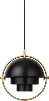 Billede af GUBI Multi-Lite pendel Small Ø:25,5 cm Brass base - Black Semi Matt skærm