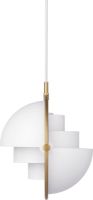 Billede af GUBI Multi-Lite pendel Small Ø:25,5 cm Brass base - White Semi Matt skærm