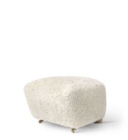 Billede af Audo Copenhagen Den Trætte Mand Lænestol inkl. Skammel SH: 38cm, Lammeskind - Moonlight/Smoked Oak