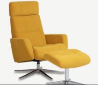 Billede af IMG Comfort Space 3400 Lænestol og skammel - Cashmere stof / sort understel.