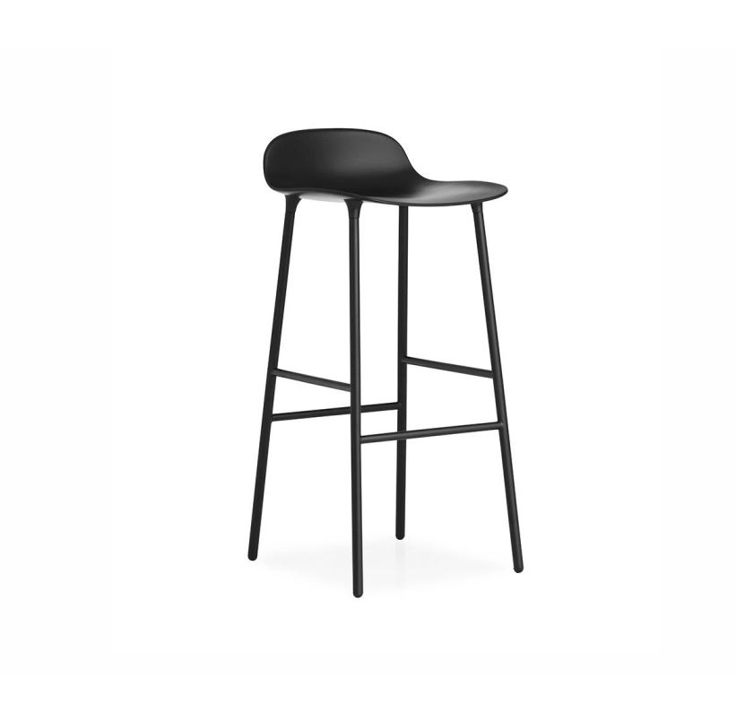Billede af Normann Copenhagen Form Barstol SH: 75cm - Sort/Stål