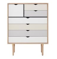 Billede af Andersen Furniture S8 Kommode 83x107 cm - Eg/Farvede fronter 