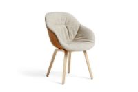 Billede af HAY AAC123 Soft Duo About a Chair Spisebordsstol Polstret SH: 47,5 cm - Lacquered Oak Veneer/Bolgheri LGG60/Sense Cognac