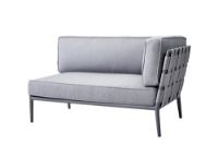 Billede af Cane-line Outdoor Conic 2 Pers. Sofa Venstre Modul L: 140 cm - Light Grey