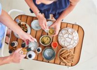 Billede af Cane-line Outdoor Roll Barvogn, inkl. teak bordplade - white