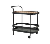 Billede af Cane-line Outdoor Roll Barvogn, inkl. teak bordplade - Lava Grey