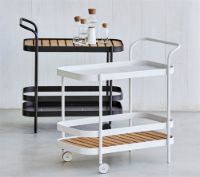 Billede af Cane-line Outdoor Roll Barvogn, inkl. teak bordplade - Lava Grey