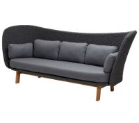 Billede af Cane-line Outdoor Peacock Wing 3pers. sofa - Dark Grey