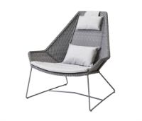 Billede af Cane-line Outdoor Breeze Highback Stol SH: 40 cm - Light Grey