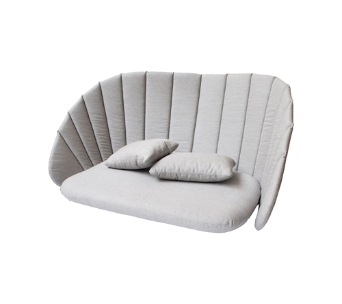 Billede af Cane-line Outdoor Peacock 2pers. Sofa, hyndesæt - Light Grey