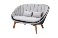 Billede af Cane-line Outdoor Peacock 2pers. Sofa, hyndesæt - Light Grey