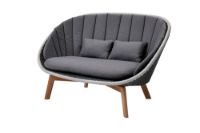 Billede af Cane-line Outdoor Peacock 2pers. Sofa, hyndesæt - Grey