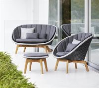 Billede af Cane-line Outdoor Peacock 2pers. Sofa, hyndesæt - Grey