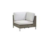 Billede af Cane-line Outdoor Connect Hjørnemodul inkl. Hyndesæt SH: 30 cm - Taupe/Hvid