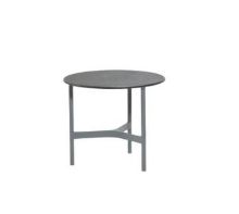 Billede af Cane-line Outdoor Twist Sofabord Lille Ø: 45 cm - Light Grey/Fossil Black Keramik