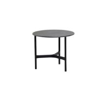 Billede af Cane-line Outdoor Twist Sofabord Lille Ø: 45 cm - Lava Grey/Fossil Black Keramik