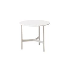 Billede af Cane-line Outdoor Twist Sofabord Lille Ø: 45 cm - White/White HI-Core