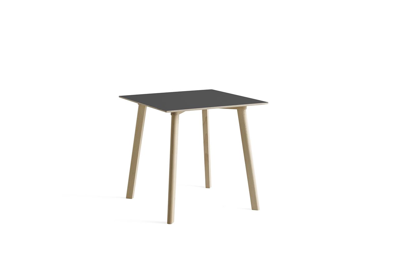 Billede af HAY CPH Deux 210 Table 75x75x73 cm - Untreated Solid Beech/Stone Grey Laminate
