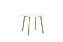 Billede af HAY CPH Deux 220 Table Ø: 98 cm - Untreated Solid Beech/Pearl White Laminate