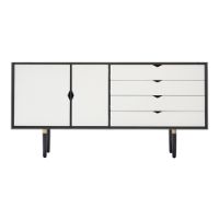 Billede af Andersen Furniture S6 Skænk 163x79 cm - Sort/Hvide Fronter