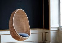 Billede af Sika-Design Hanging Egg Hængestol inkl. Hynde H: 120 cm - Natural/B438 Harvest Black