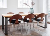 Billede af Vermund Stol VL1100 Spisestol - Eg/Sort Læder/Sort Stel