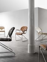 Billede af DUX Sam Stol m/armlæn - Naturale Camel | Læder/Krom