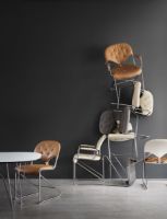 Billede af DUX Sam Stol m/armlæn - Naturale Camel | Læder/Krom