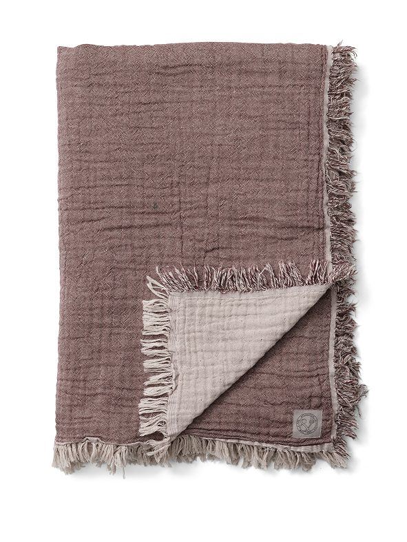 Billede af &Tradition Collect Cotton Throw SC33, 260x260 - Cloud & Burgundy