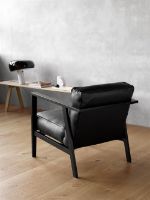 Billede af Andersen Furniture LC1 Loungechair SH: 42 cm - Sort læder/Sortlakeret Eg