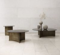 Billede af Wendelbo Arc Sofabord Small Ø: 50 cm - Glas/Bronzelakeret Stel