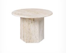 Billede af GUBI Epic Coffee Table Ø: 60 cm - White Travertine