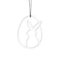 Billede af Felius Hare i påskeæg ophæng 2 stk H: 6cm - Hvid OUTLET
