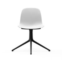 Billede af Normann Copenhagen Form Drejestol SH: 44cm - Hvid/Sort Aluminium OUTLET