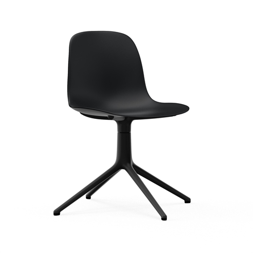 Billede af Normann Copenhagen Form Drejestol SH: 44cm - Sort/Sort Aluminium