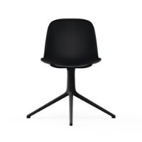 Billede af Normann Copenhagen Form Drejestol SH: 44cm - Sort/Sort Aluminium