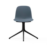 Billede af Normann Copenhagen Form Drejestol SH: 44cm - Blå/Sort Aluminium