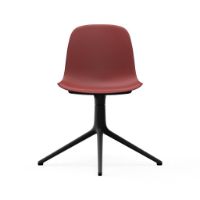 Billede af Normann Copenhagen Form Drejestol SH: 44cm - Rød/Sort Aluminium