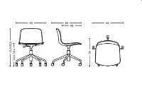 Billede af HAY AAC50 Kontorstol m/hjul SH: 42-56 cm - Pastel Green/Black Aluminium 