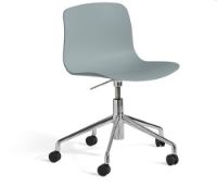 Billede af HAY AAC50 Kontorstol m/hjul SH: 42-56 cm - Dusty Blue/Aluminium