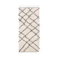 Billede af House Doctor Riba Tæppe 200x90 cm - Hvid/Sort OUTLET