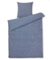 Billede af Juna Bæk&Bølge Sengetøj inkl. Pudebetræk 140x200 cm - Mørk Blå/Hvid 
