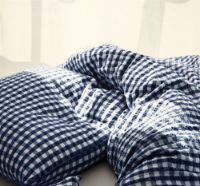 Billede af Juna Bæk&Bølge Sengetøj inkl. Pudebetræk 140x200 cm - Mørk Blå/Hvid 