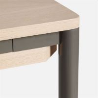 Billede af Woud Piezas Dining Table 85x140 cm - White Oak / Grey Metal Legs 