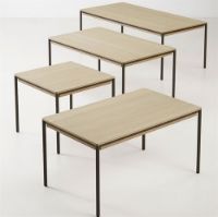 Billede af Woud Piezas Dining Table 85x140 cm - White Oak / Grey Metal Legs 
